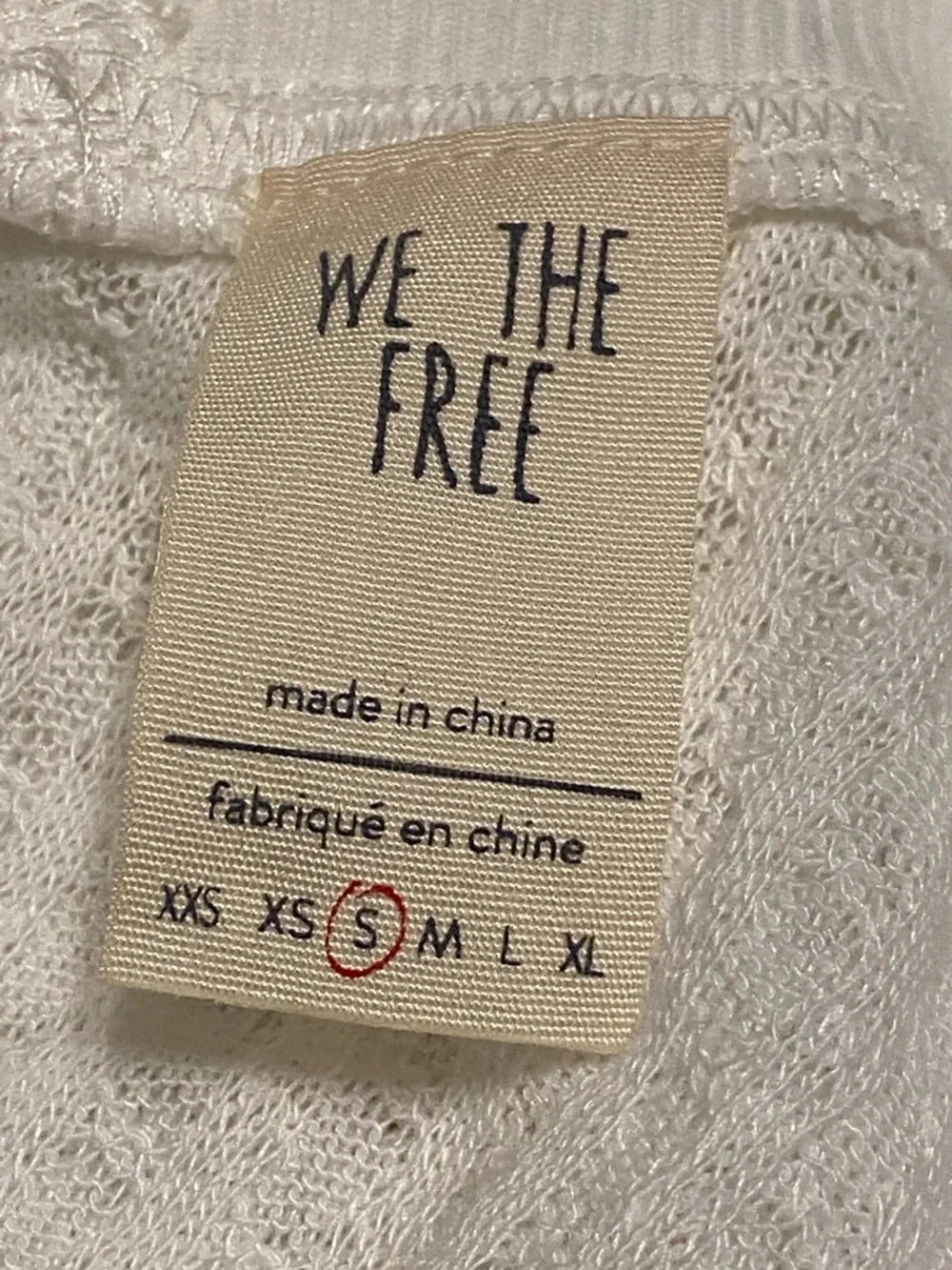 We The Free South Side Thermal Waffle knit Top OS VNeck Drop Shoulder Size Small - Picture 6 of 10